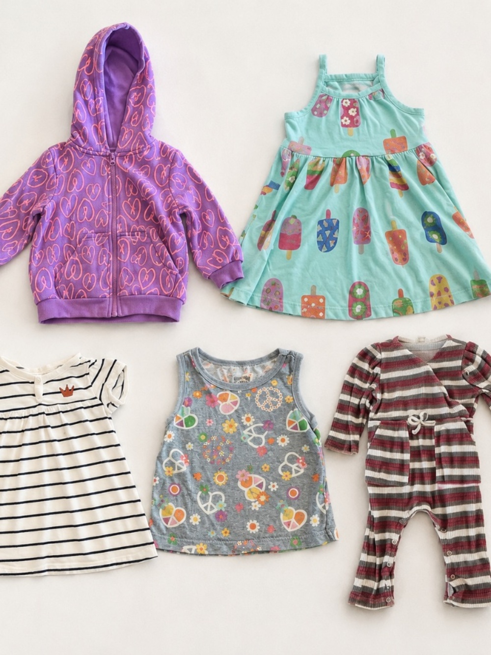 Baby Girl 5-Piece Bundle 12–18M Carters, Garanimals, Jessica Simpson, Okie Dokie